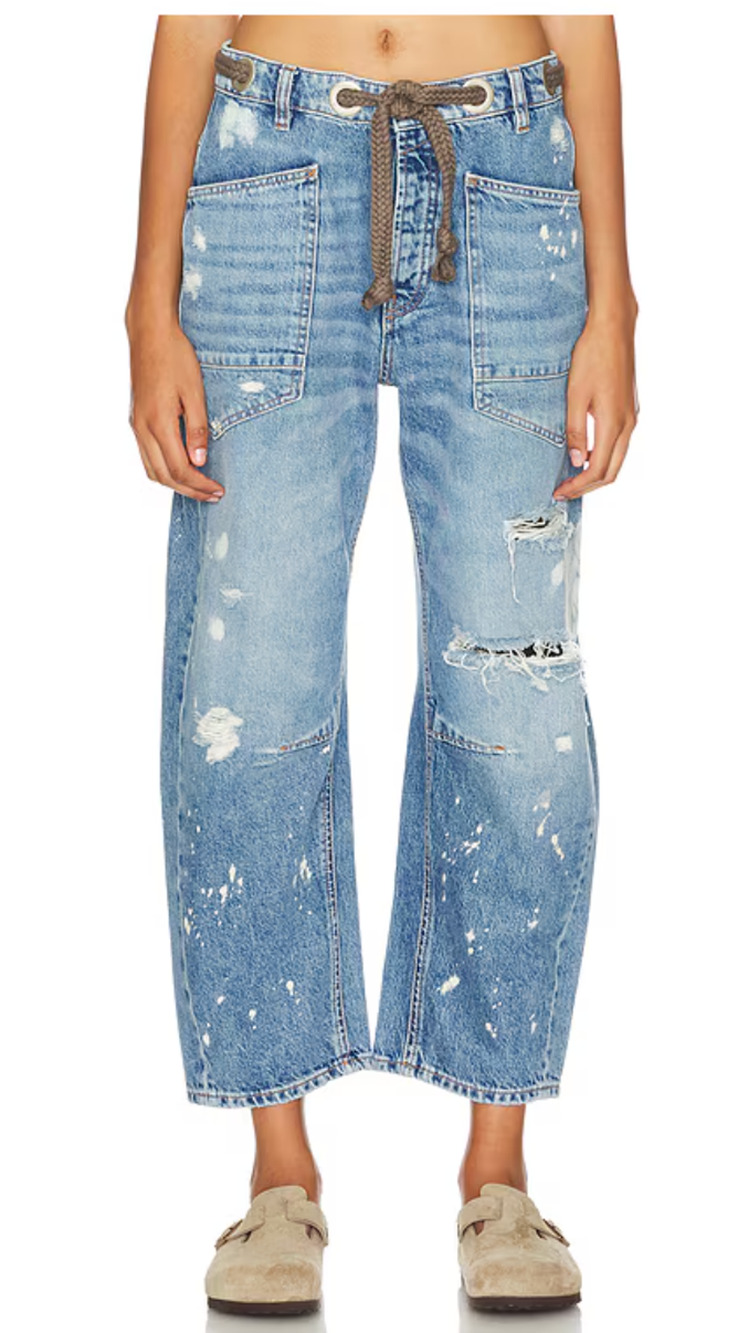NWT Free People We The Free Moxie Barrel Jeans | Blue | Size 29